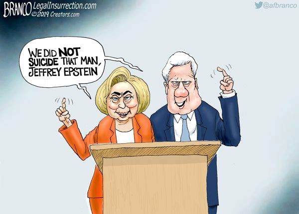 Epstein's Arkancide depicts the Clinton's denying involvement with his death.